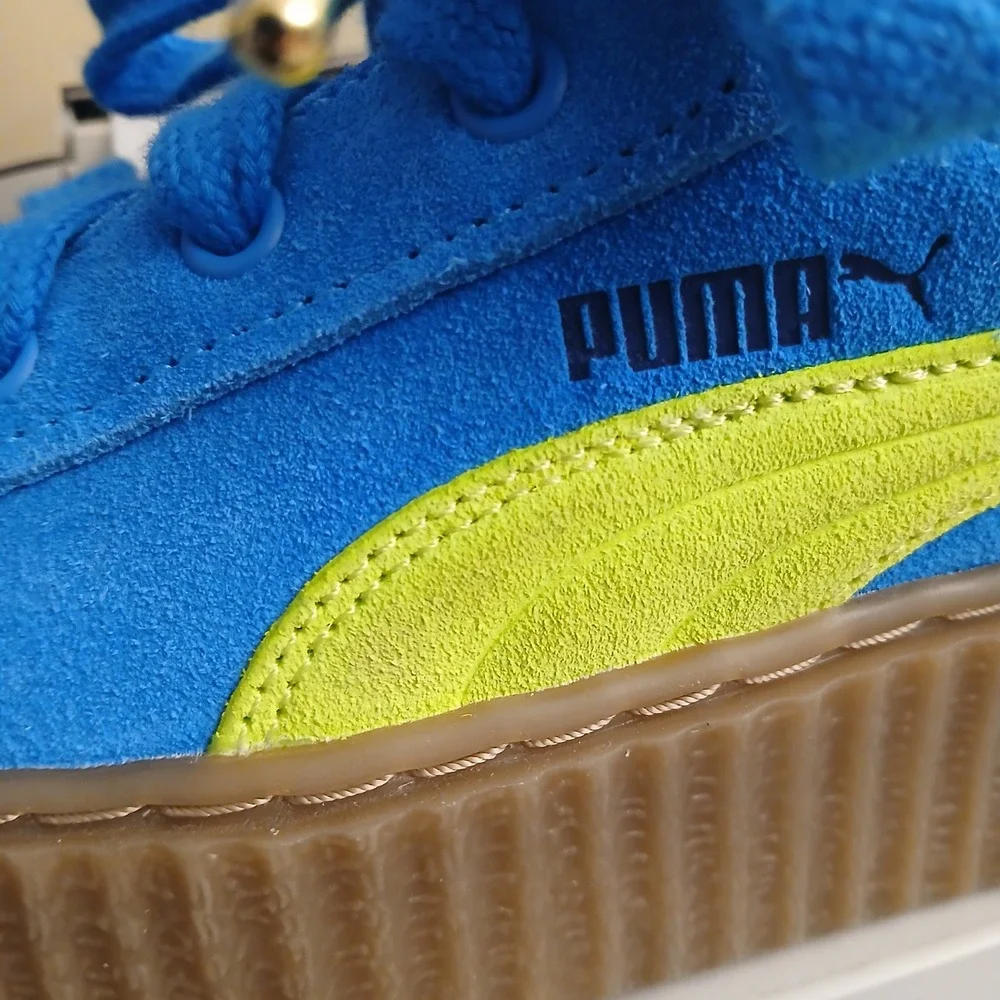 Puma Fenty Shoes Womens 6 Blue Suede Rhianna Creeper Phatty‎ Speed 399332-02